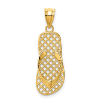 Load image into Gallery viewer, 14k Mesh Flip flop Pendant
