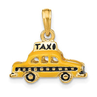 Load image into Gallery viewer, 14k 3D Enameled TAXI Pendant
