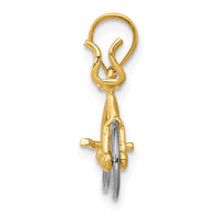 Load image into Gallery viewer, 14k Two-tone 3D Moveable Bicycle Pendant
