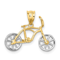 Load image into Gallery viewer, 14k Two-tone 3D Moveable Bicycle Pendant
