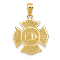 Load image into Gallery viewer, 14k Fire Department FD Badge Pendant
