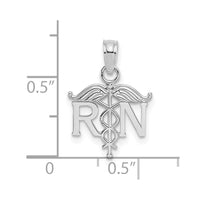 Load image into Gallery viewer, 14K White Gold RN Registered Nurse Pendant
