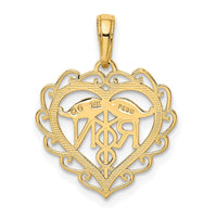 Load image into Gallery viewer, 14k RN Registered Nurse Heart Pendant

