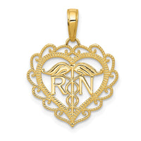 Load image into Gallery viewer, 14k RN Registered Nurse Heart Pendant

