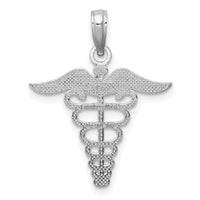 Load image into Gallery viewer, 14k White Gold Caduceus Charm
