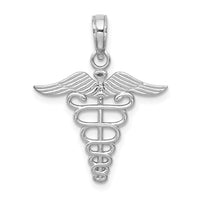 Load image into Gallery viewer, 14k White Gold Caduceus Charm
