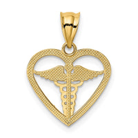 Load image into Gallery viewer, 14k Caduceus Heart Medical Pendant
