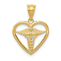 Load image into Gallery viewer, 14k Caduceus Heart Medical Pendant
