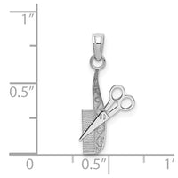 Load image into Gallery viewer, 14k White Gold Comb and Scissors Charm
