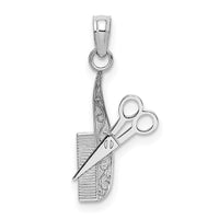 Load image into Gallery viewer, 14k White Gold Comb and Scissors Charm
