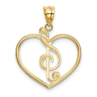 Load image into Gallery viewer, 14K Treble Clef in Heart Charm
