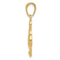 Load image into Gallery viewer, 14k Polished Open-Backed Treble Clef Pendant
