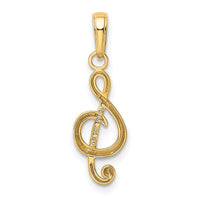 Load image into Gallery viewer, 14k Polished Open-Backed Treble Clef Pendant
