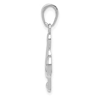 Load image into Gallery viewer, 14k White Gold Polished Open-Backed Treble Clef Pendant
