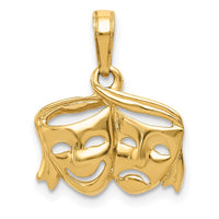 Load image into Gallery viewer, 14k Polished Open-Backed Comedy/Tragedy Pendant
