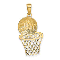 Load image into Gallery viewer, 14K Diamond-Cut Basketball and Net Charm

