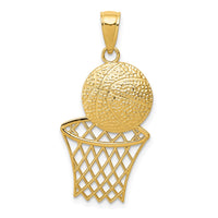 Load image into Gallery viewer, 14K Diamond-Cut Basketball and Net Charm
