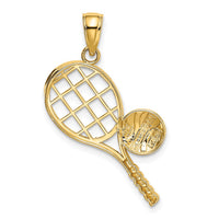 Load image into Gallery viewer, 14k Diamond-Cut Tennis Racquet Charm
