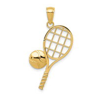 Load image into Gallery viewer, 14k Diamond-Cut Tennis Racquet Charm
