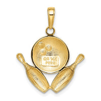 Load image into Gallery viewer, 14k Diamond-Cut Bowling Theme Charm
