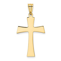 Load image into Gallery viewer, 14Kw/Rhodium Polished Cross Pendant
