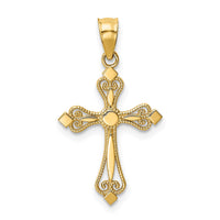 Load image into Gallery viewer, 14k Mini Budded Cross Pendant
