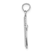 Load image into Gallery viewer, 14K White Gold Beaded Trim Cross Charm
