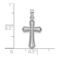 Load image into Gallery viewer, 14K White Gold Beaded Trim Cross Charm
