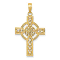 Load image into Gallery viewer, 14k Diamond-cut Celtic Cross Pendant
