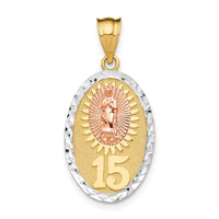 Load image into Gallery viewer, 14K Two-tone w/White Rhodium Lady Guadalupe 15 Pendant
