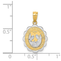 Load image into Gallery viewer, 14K Two-tone W/Rhodium Baptism Pendant
