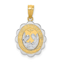Load image into Gallery viewer, 14K Two-tone W/Rhodium Baptism Pendant
