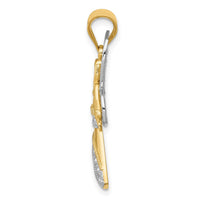 Load image into Gallery viewer, 14KTwo-tone W/Rhodium Angel Pendant
