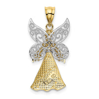 Load image into Gallery viewer, 14KTwo-tone W/Rhodium Angel Pendant
