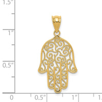 Load image into Gallery viewer, 14k Filigree Hamsa Pendant
