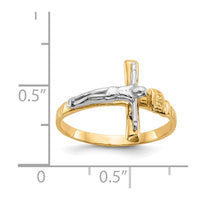 Load image into Gallery viewer, 14k Two-tone Polished INRI Crucifix Ring
