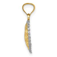 Load image into Gallery viewer, 14K and White Rhodium Polished D/C Heart Pendant
