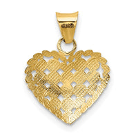 Load image into Gallery viewer, 14K and White Rhodium Polished D/C Heart Pendant
