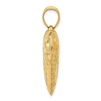 Load image into Gallery viewer, 14K Polished Basket Weave Pattern 3-D Heart Pendant
