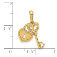 Load image into Gallery viewer, 14K Polished Moveable Heart Key and Heart Lock Charm
