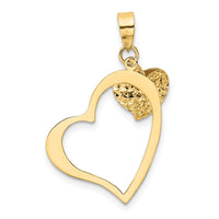 Load image into Gallery viewer, 14K Polished and D/C Open and Puffed 3D Heart Pendant
