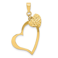 Load image into Gallery viewer, 14K Polished and D/C Open and Puffed 3D Heart Pendant
