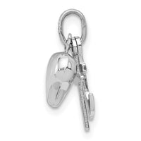 Load image into Gallery viewer, 14K White Gold 3D Heart, Cross And Anchor Pendant
