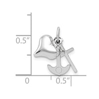Load image into Gallery viewer, 14K White Gold 3D Heart, Cross And Anchor Pendant
