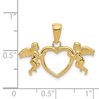 Load image into Gallery viewer, 14k Flying Cherubs Holding Heart Pendant
