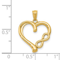 Load image into Gallery viewer, 14K Polished Infinity Symbol Heart Pendant
