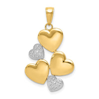 Load image into Gallery viewer, 14K and White Rhodium Polished Hearts Pendant

