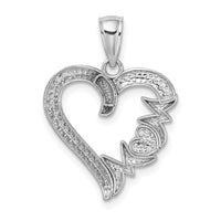 Load image into Gallery viewer, 14K White Gold Heart w/MOM Charm
