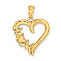 Load image into Gallery viewer, 14K Polished MOM Heart Pendant
