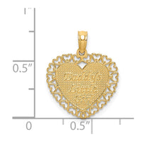 Load image into Gallery viewer, 14K Gold Polished DADDYS LITTLE GIRL Textured Heart Charm
